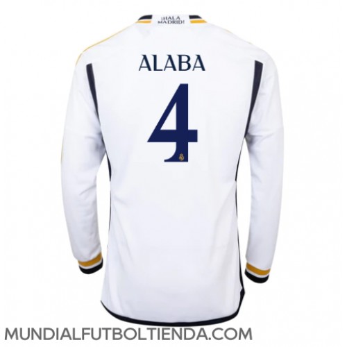 Camiseta Real Madrid David Alaba #4 Primera Equipación Replica 2023-24 mangas largas